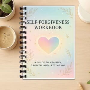 Self-Forgiveness Workbook with Pastel Heart Design NEW guided prompts